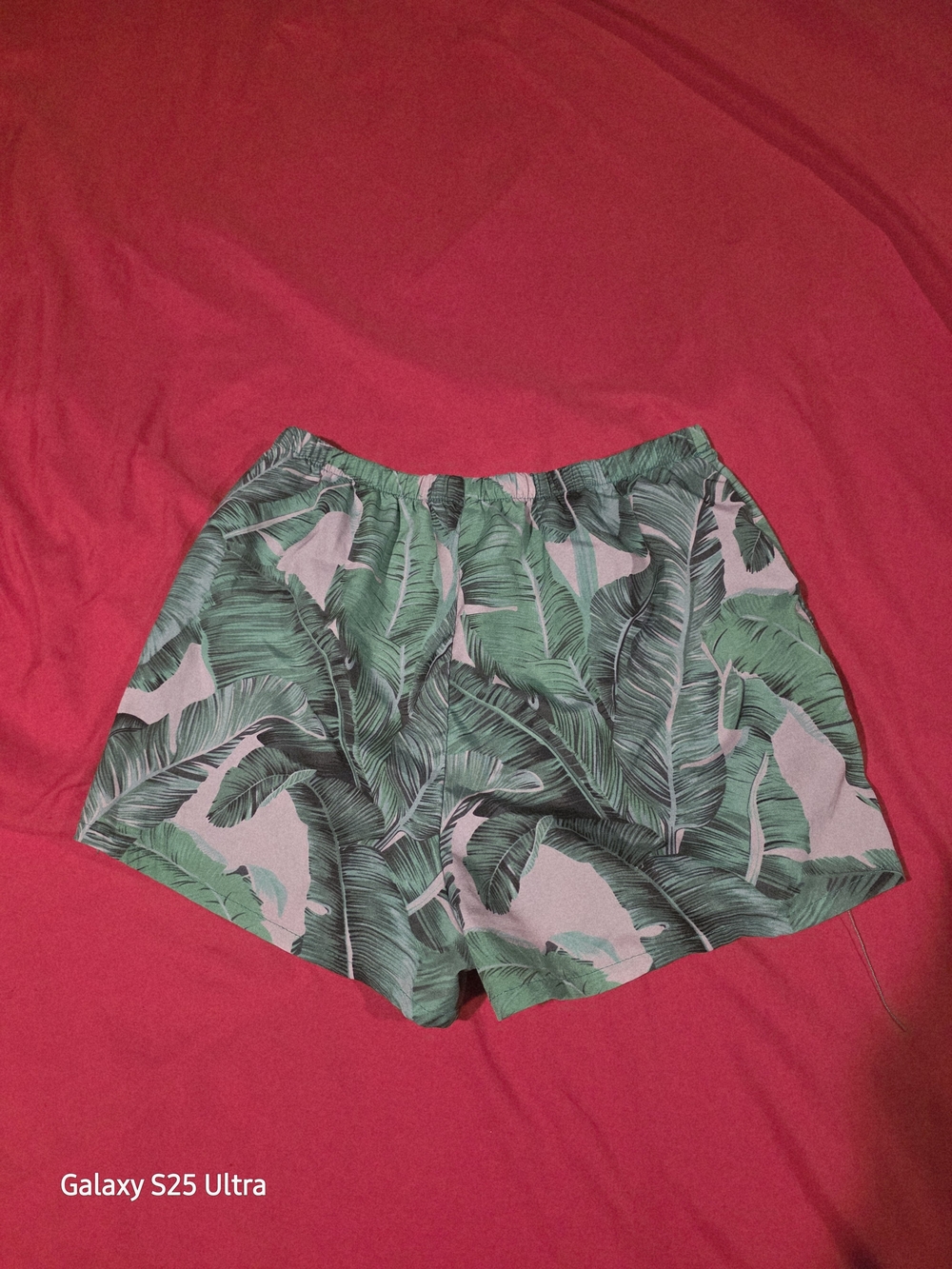 SHEIN Green Tropical Leaf Print Women's Bermuda Shorts